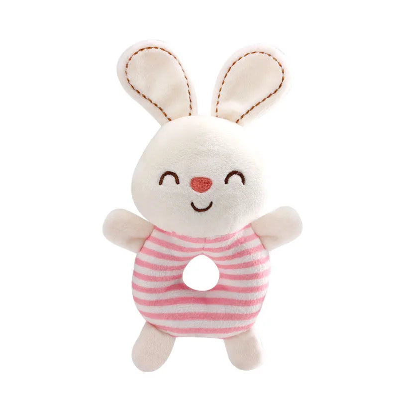 Baby Rattle Toys - Plush Animal Hand Ring Toys for Newborn 0-24 Months