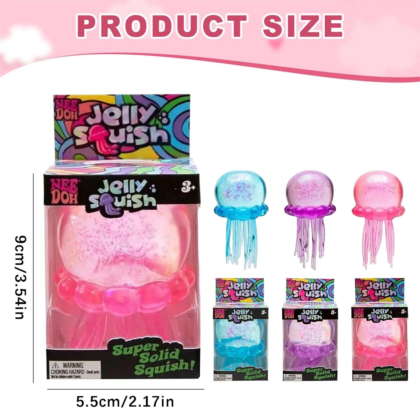 Nee Doh Jellyfish Squish Toy, Sensory Soft Jelly Squeeze For Stress Relief And Fidget