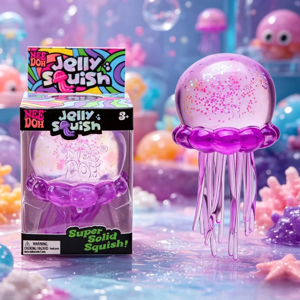 Nee Doh Jellyfish Squish Toy, Sensory Soft Jelly Squeeze For Stress Relief And Fidget