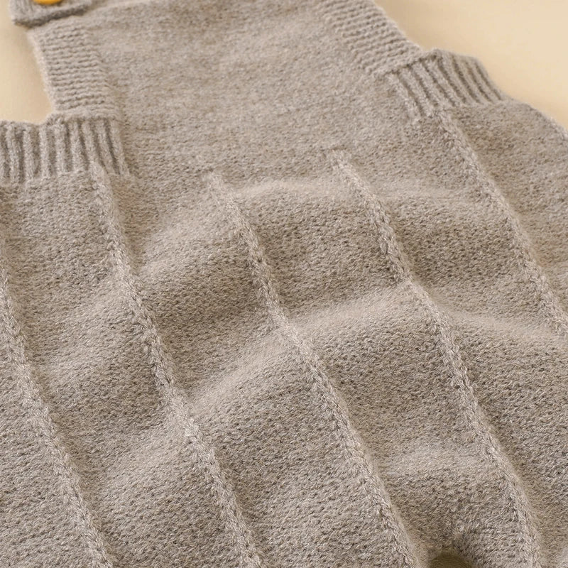 Boys Romper And Hat - Long Sleeves Knit Jumpsuit