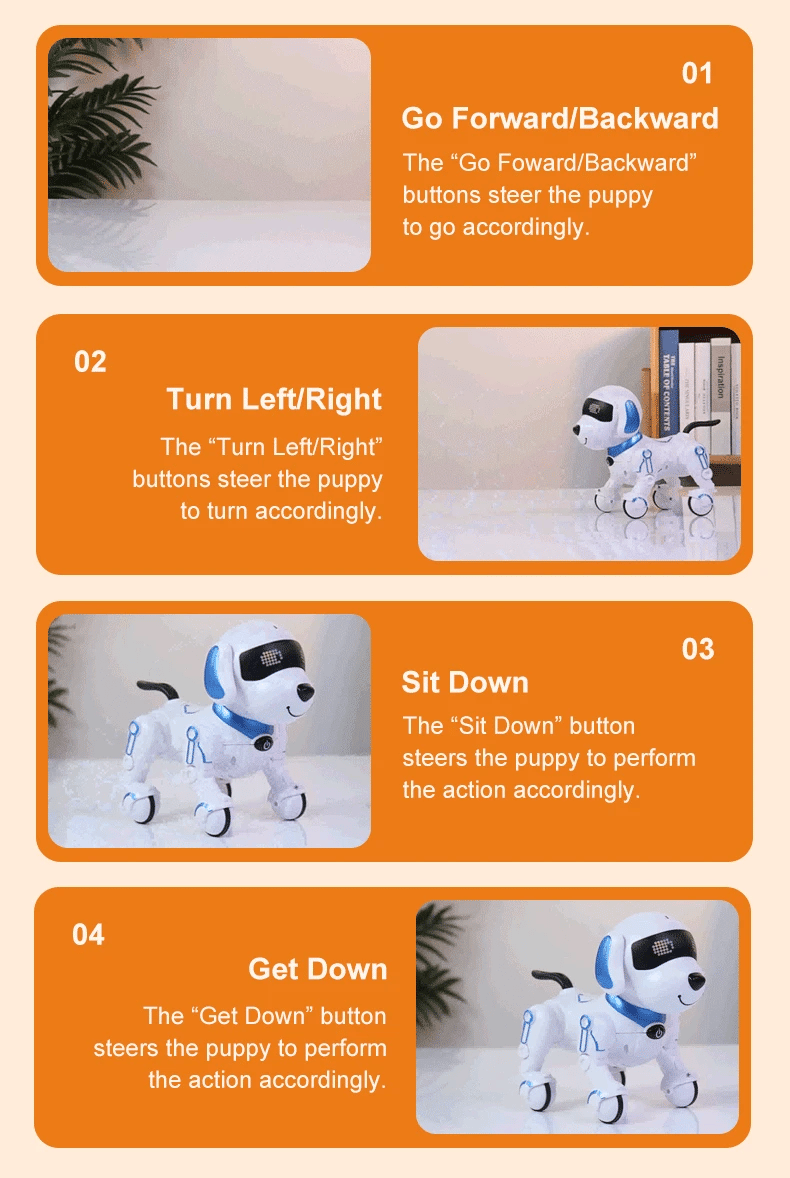 RC Robot Dog Electronic Stunt Pet Interactive Touch