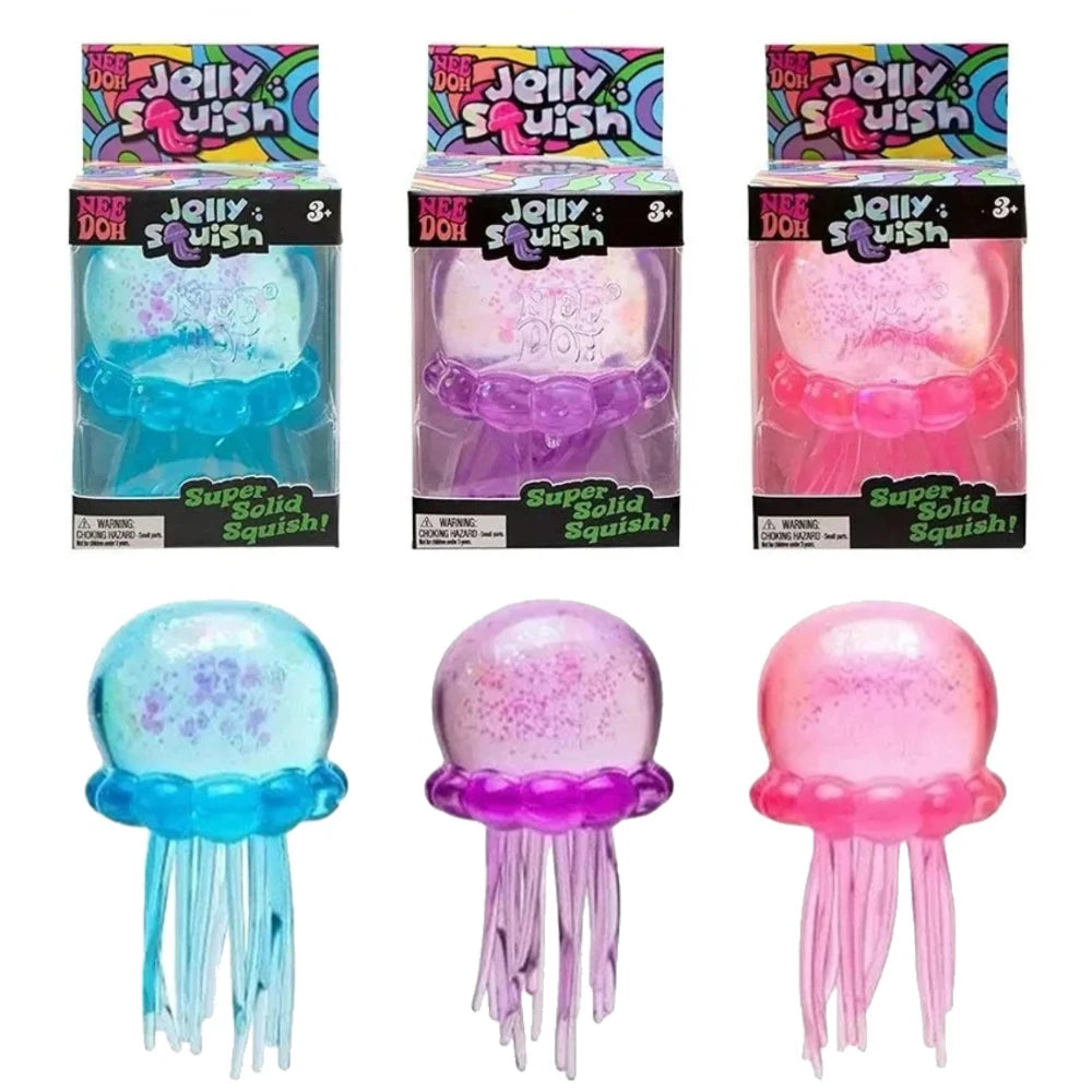 Nee Doh Jellyfish Squish Toy, Sensory Soft Jelly Squeeze For Stress Relief And Fidget