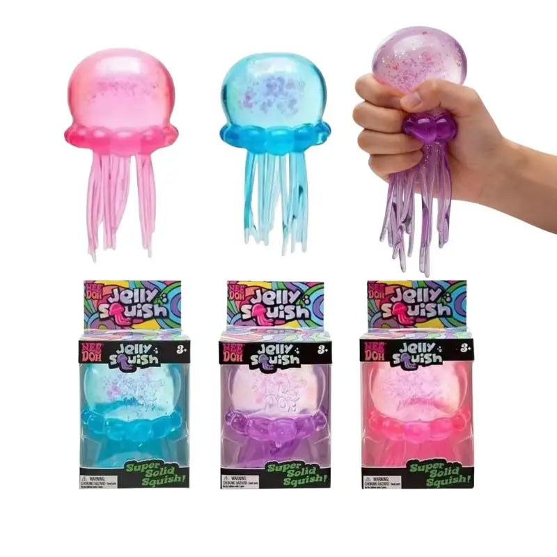 Nee Doh Jellyfish Squish Toy, Sensory Soft Jelly Squeeze For Stress Relief And Fidget
