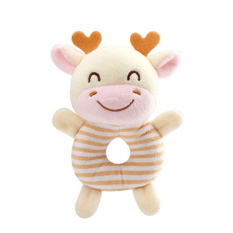 Baby Rattle Toys - Plush Animal Hand Ring Toys for Newborn 0-24 Months