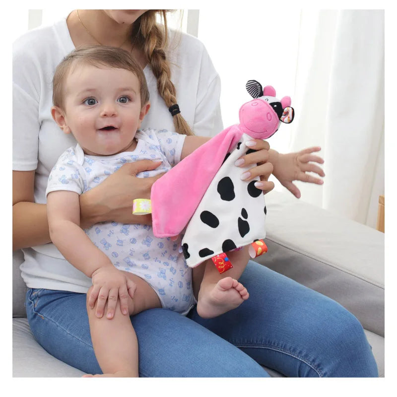 Soft Towel Baby Rattle Animals - Soothe and Reassure
