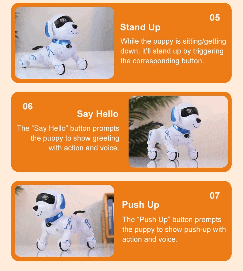 RC Robot Dog Electronic Stunt Pet Interactive Touch