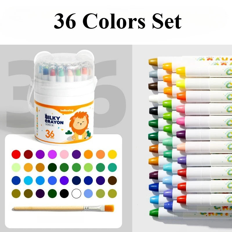 🌟 12/24/36/48-Piece Silky Smooth Twist-Up Crayons - Vibrant And Washable 🌟