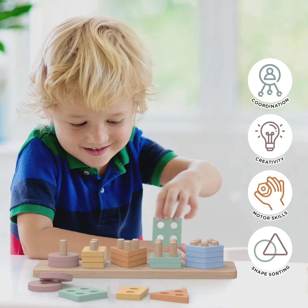 Wooden Sorting And Stacking Toy