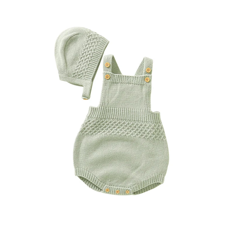 Sleeveless Newborn Onesie Plus Hat Sets 2pcs