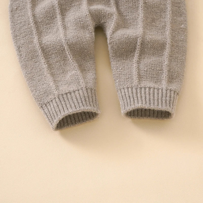 Boys Romper And Hat - Long Sleeves Knit Jumpsuit