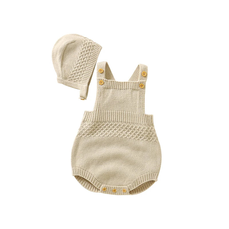 Sleeveless Newborn Onesie Plus Hat Sets 2pcs