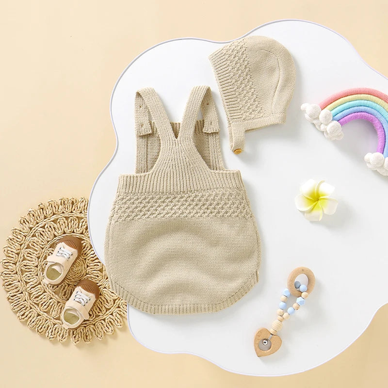 Sleeveless Newborn Onesie Plus Hat Sets 2pcs