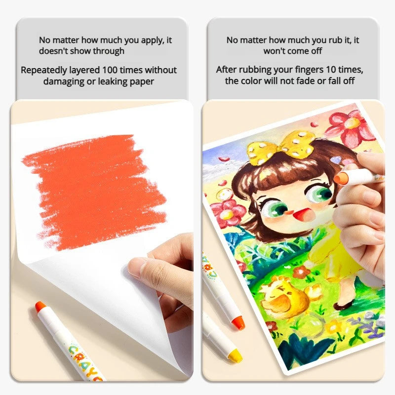 🌟 12/24/36/48-Piece Silky Smooth Twist-Up Crayons - Vibrant And Washable 🌟