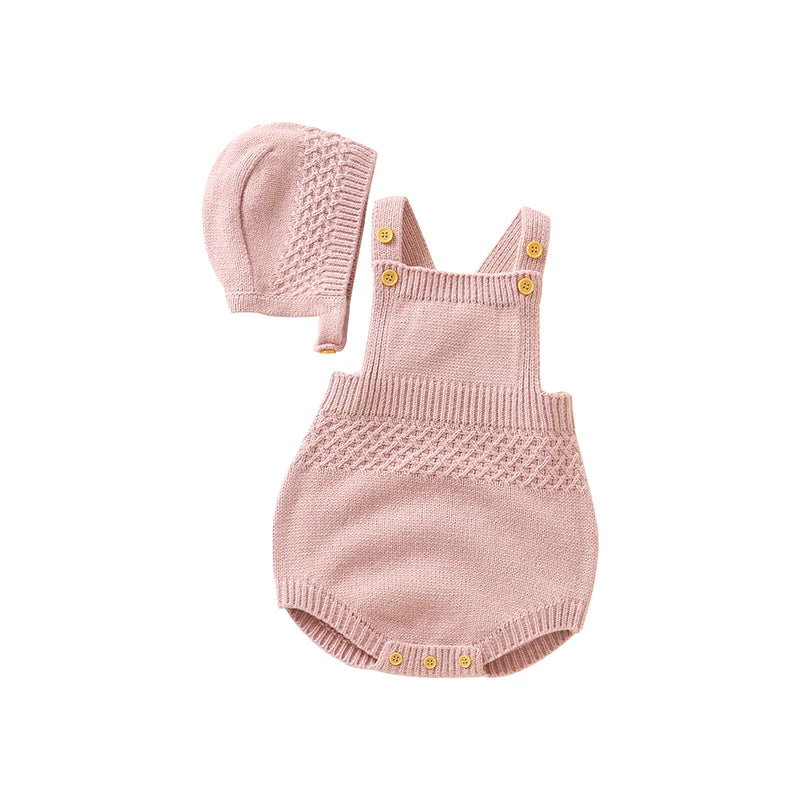 Sleeveless Newborn Onesie Plus Hat Sets 2pcs