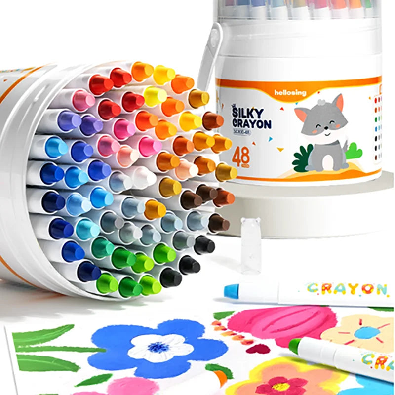 🌟 12/24/36/48-Piece Silky Smooth Twist-Up Crayons - Vibrant And Washable 🌟
