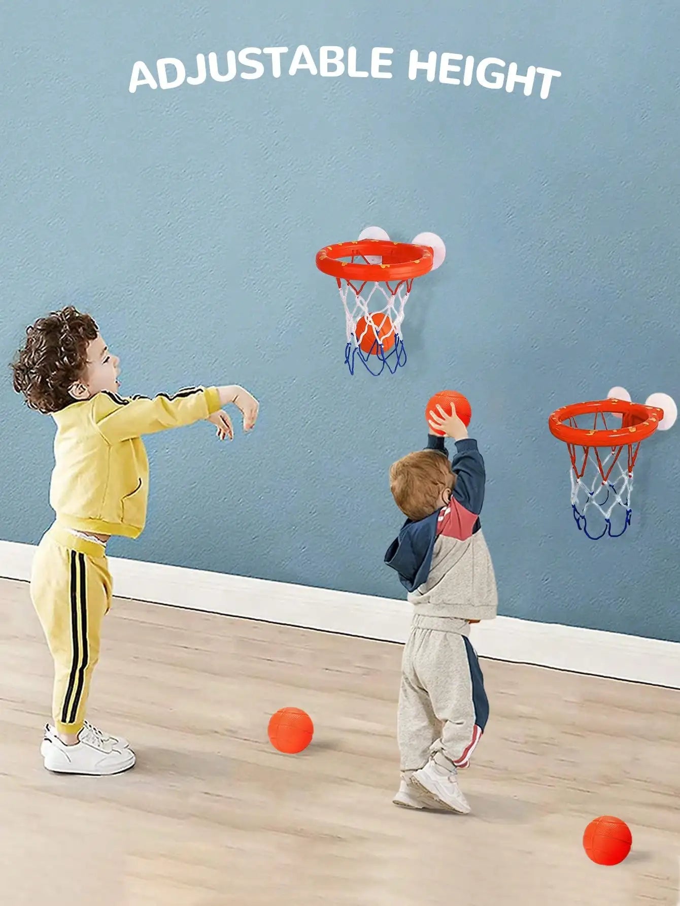 Suction Cup Basketball Hoop with 3 Soft Balls