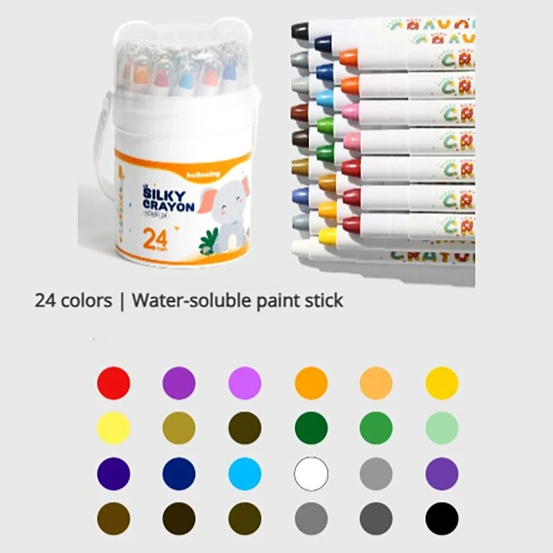 🌟 12/24/36/48-Piece Silky Smooth Twist-Up Crayons - Vibrant And Washable 🌟